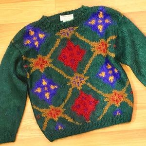 Hand-knit super warm vintage mohair sweater